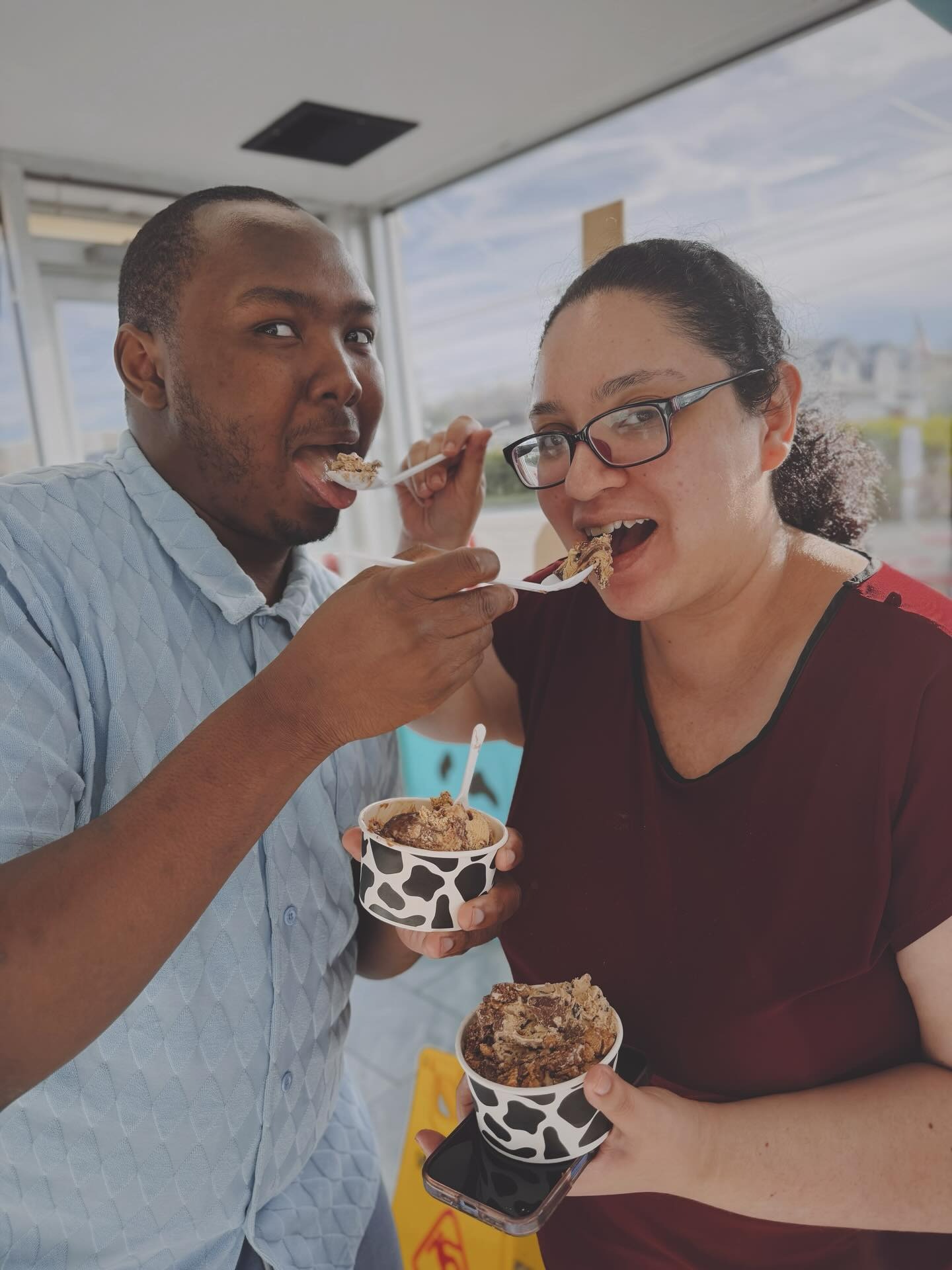 Friends enjoying ice cream