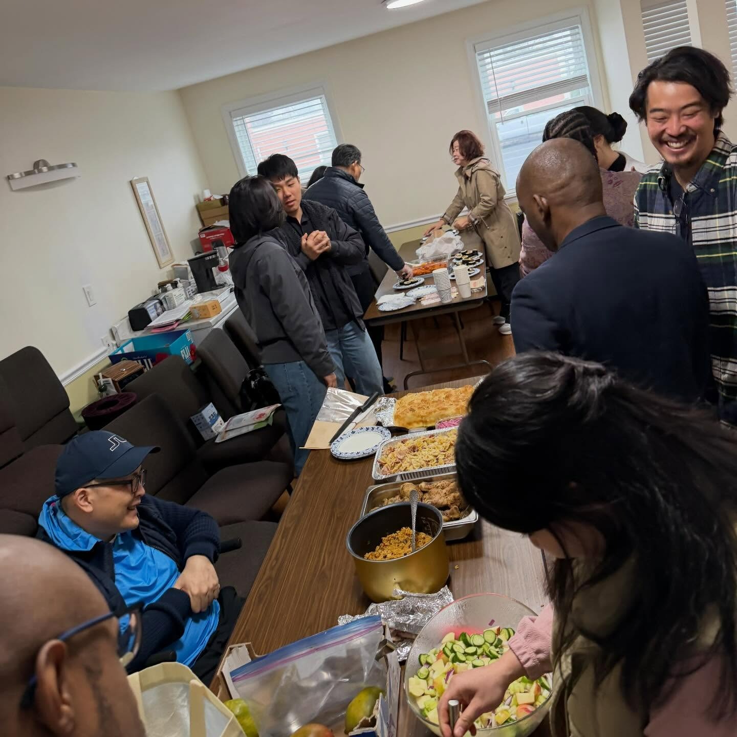 Church family meal together